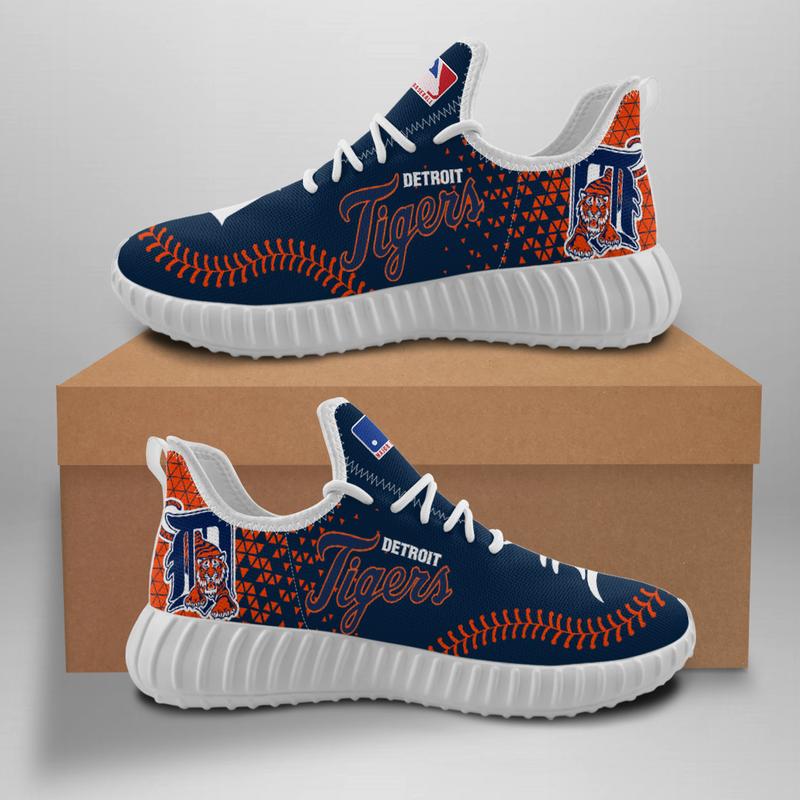 Women's Detroit Tigers Mesh Knit Sneakers/Shoes 002